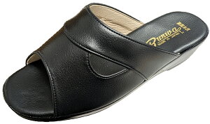 文和 ヒールサンダル レディース 幅広 前空き 日本製 軽量 裏面本革 サンダル ブラック/チョコ/シェル/エンジ S/M/L/LL 2011