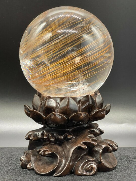 楽天市場】オレンジ ルチル スフィア 7.7 センチ ルチルクォーツ 丸玉  