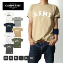CAMPFREE メンズtシャツ ARMY 半袖 ロゴtシャツ プリントTシャツ Tシャツ メンズ レディース ユニセックス 綿 夏 半そで 綿100% ロゴプリントTシャツ コットンtシャツ 大きいサイズ ロゴt おしゃれ アーミー オシャレ ジュニア ストリート キャンプフリー メール便 送料無料