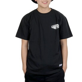CAMPFREE メンズtシャツ ロゴtシャツ ティーシャツ メンズ tシャツ ワンポイント 兄弟 お揃い ペアルック Tシャツ 胸プリント 大人サイズ 男の子 親子 コーデ 半袖 半そで 綿100% レディース ペア ホワイト 白 夏 グラフィックTシャツ S M L XL メール便 送料無料 10133