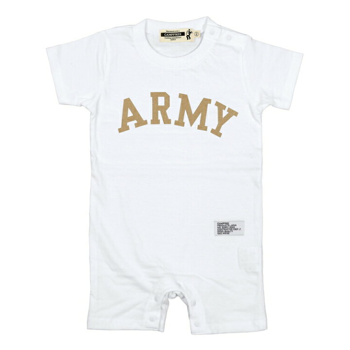 楽天市場】CAMPFREE キャンプフリー ARMY プリント ロンパース 半袖 