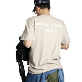 CAMPFREE バックプリント メンズtシャツ Tシャツ メンズ 半袖 Tシャツ 白 黒 ロゴtシャツ メンズ レディース ユニセックス 夏 綿100% コットンtシャツ 大きいサイズ ロゴt おしゃれ ティーシャツ ティシャツ グラフィックTシャツ ブランド 大人 オシャレ メール便 送料無料