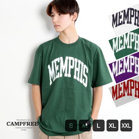 【メール便 送料無料】 CAMPFREE Tシャツ 半袖 カレッジロゴ プリントTシャツ アメカジ ロゴTシャツ メンズ レディース ユニセックス 夏 半そで 綿100% コットンtシャツ ロゴt カットソー メンズtシャツ ティーシャツ ティシャツ 白 紫 緑 灰 白Tシャツ 白ティシャツ 10351