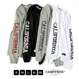 CAMPFREE キャンプフリー ロンT ロンt ロンティー メンズ 長袖tシャツ CALIFORNIA プリント ロングスリーブTシャツ tシャツ ロングtシャツ 長袖ティーシャツ ティーシャツ ロングティーシャツ ティシャツ 親子 お揃い おそろい コーデ 10346 メール便 送料無料 綿100%