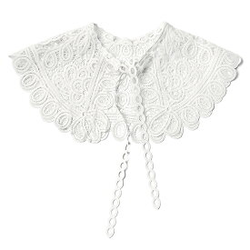 付け襟 【メール便 送料無料】 ビック カラー レース レディース つけ襟 付け襟 つけえり 刺繍 夏 シアー 白 ホワイト フリル 大きいサイズ ひらひら 丸襟 重ね着 きれいめ おしゃれ かわいい 大人 可愛い 上品 韓国 首元 フェミニン コーディネート 花 フリル 花柄 21806