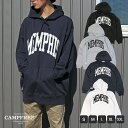 【送料無料】 CAMPFREE プルオーバー パーカー 10.0オンス カレッジロゴ カレッジプリント 大人用 メンズ レディース プリント かぶりパーカー スウェット 刺しゅう スエット ワンポイント 綿 コットン 裏毛 兄弟 お揃い ペアルック 親子コーデ 上 被り トレーナー 10409