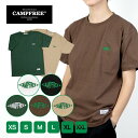 Tシャツ メンズ ロゴtシャツ 半袖 CAMPFREE ワンポイント 刺繍 刺しゅう アースカラー 半そで レディス レディース 胸刺繍入り コットン 綿100% カジュアル 半そで アースカラー アメカジ 大きいサイズ ティーシャツ ティシャツ 緑 グリーン メール便 送料無料