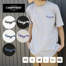 Tシャツ メンズ 半袖 ロゴTシャツ 【メール便 送料無料】 CAMPFREE ワンポイント プリントTシャツ ストリート 半そで レディス レディース コットン 綿100% カジュアル 半そで アメカジ 大きいサイズ ティーシャツ ティシャツ グラフィックTシャツ 白Tシャツ 白ティシャツ