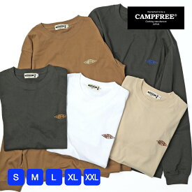 CAMPFREE ロンt メンズ レディース 長袖tシャツ メンズtシャツ ロングtシャツ 刺繍 ワンポイント ブランド ロンティ 大きいサイズ ロンTメンズ 綿100 長袖ティーシャツ ティーシャツ ロングティーシャツ おしゃれ カジュアル XL XXL オーバーサイズ 5.6オンス キャンプフリー
