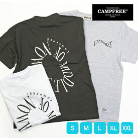 Tシャツ メンズ 半袖 CAMPFREE 5.6oz プリント バックプリント ロゴ グラフィックTシャツ 半そで レディース コットン100% 綿100% アメカジ 大きいサイズ ティーシャツ ティシャツ 白 おしゃれ オシャレ 綿100 綿 ブランド ワンポイント ロゴTシャツ メール便 送料無料