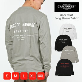 CAMPFREE ロンT ロンt ロンティー メンズ バックプリント 長袖tシャツ プリント ロングtシャツ ろんT ブランド ロンティ ロンTメンズ 綿100 長袖ティーシャツ ティーシャツ ロングティーシャツ メンズロンT 綿 無地 レディース ロンTシャツ キャンプフリー 10809 コットン