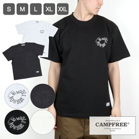 Tシャツ CAMPFREE 半袖 ロゴtシャツ メンズ tシャツ 6.6oz メンズtシャツ ブランド アメカジ カレッジロゴ プリント 男の子 半そで 綿100% レディース ホワイト 白 夏 グラフィックTシャツ S M L XL XXL メール便 送料無料 ティシャツ 10844 綿100% 6.6オンス 厚手