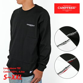 CAMPFREE 長袖tシャツ ロンT 6.6oz ロンティー ロンt メンズ ロングスリーブ Tシャツ ワンポイント レディース 刺繍 刺しゅう カットソー カジュアル 長そで ロングTシャツ アメカジ ストリート 大きいサイズ ティーシャツ 春服 春夏 秋 10866 メール便