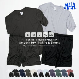 Tシャツ ショーツ 上下 セットアップ メンズ レディース 4.4oz トレーニングウェア 上下セット ドライ dry スポーツ ポリエステル 速乾 ドライTシャツ 半袖 無地 ティシャツ ティーシャツ 家着 パジャマ ショートパンツ ハーフパンツ 半ズボン ルームウェア ジャージ