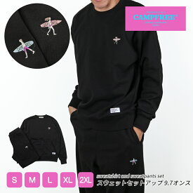 CAMPFREE サーファー スウェット 上下 セットアップ 裏毛 メンズ スエット トレーナー サーフィン サーフ パンツ 上 下 9.7oz トップス メンズトレーナー メンズスエット メンズスウェット ロゴ おしゃれ 上下セット パジャマ 春 秋冬 秋 冬 レディース 綿100% 黒