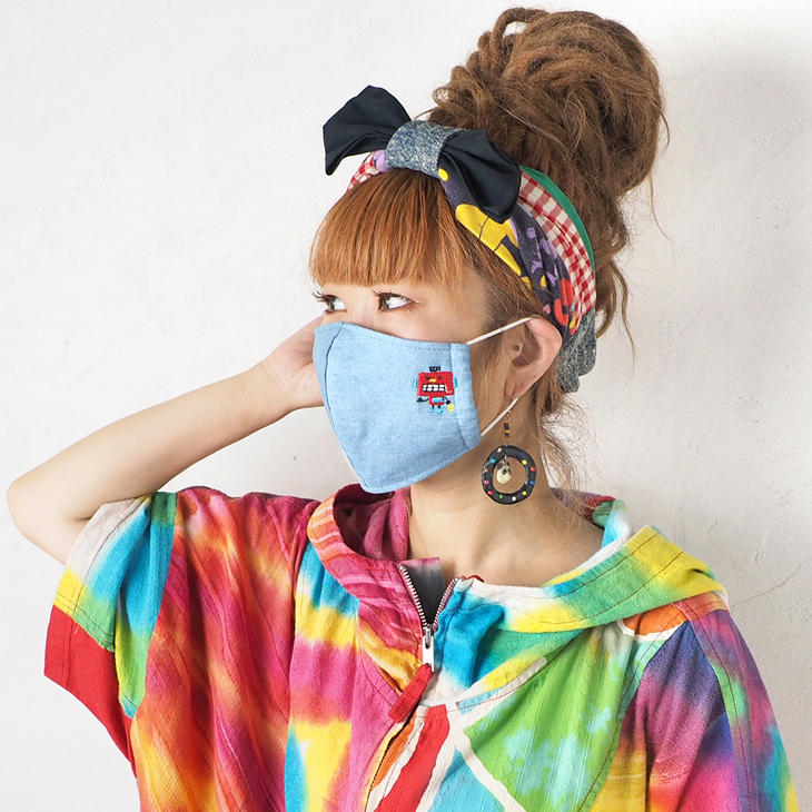 楽天市場】【2色セット】 立体 布製マスク デニム 女性用 ユニセックス