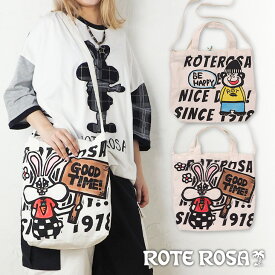 送料無料 ROTE ROSA(ローテローザ)キャラクター ショルダートートBAG 雑貨 バッグ 鞄 レディース キャンバス素材 ホワイト ゴリラ ウサギ アニマル 動物