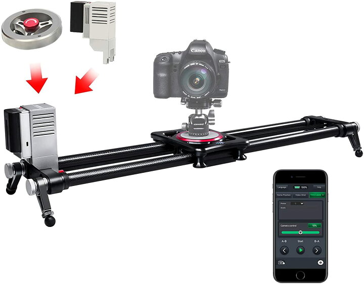 楽天市場】【電動スライダー カメラ ASHANKS 80cm App Bluetooth制御 