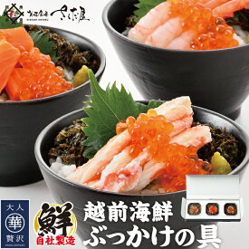 海鮮 ギフト 詰め合わせ 海鮮丼 越前海鮮ぶっかけの具セット 3種 甘えび ふくいサーモン ベニズワイガニ【冷凍便】