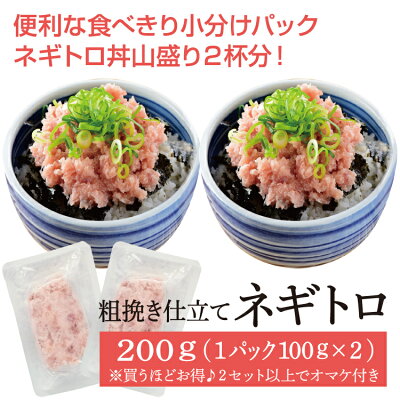 ネギトロねぎとろマグロたたき便利な100g小分けパック【計200g(100g×2P)】
