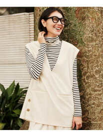 ウールライクベスト/606423 Elura エルーラ トップス ベスト・ジレ ホワイト ネイビー【送料無料】[Rakuten Fashion]