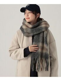 タータンチェックマフラー/591469 Elura エルーラ ファッション雑貨 マフラー・ストール・ネックウォーマー ブラウン グレー【送料無料】[Rakuten Fashion]