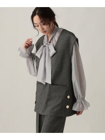 ウールライク柄ベスト/606424 Elura エルーラ トップス ベスト・ジレ ブラウン グレー【送料無料】[Rakuten Fashion]