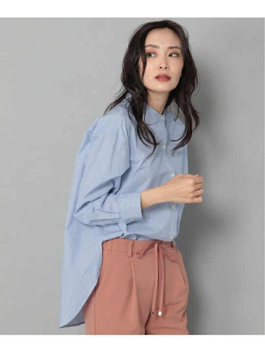 楽天市場】【SALE／40%OFF】バンドカラーストライプSH シャツ ロング 