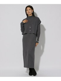 【SALE／20%OFF】レイヤードセットニットワンピース/249462 Elura エルーラ ワンピース・ドレス ワンピース ホワイト グレー【RBA_E】【送料無料】[Rakuten Fashion]