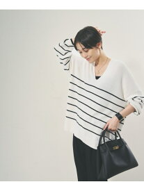 【SALE／50%OFF】抜け感Vネックニット/133673 Elura エルーラ トップス ニット ベージュ イエロー グレー ブルー ピンク【RBA_E】[Rakuten Fashion]