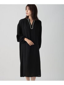 【SALE／64%OFF】楊柳刺繍ワンピース ロングワンピ 大きいサイズ ゆったり 965931 Elura エルーラ トップス カットソー・Tシャツ ブラック ベージュ【RBA_E】[Rakuten Fashion]