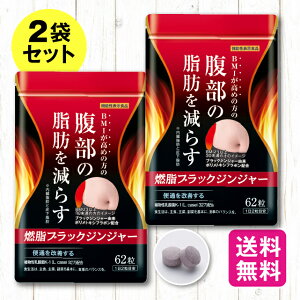 【27日9:59までポイント最大32倍】【単品/2個セット 送料無料】【機能性表示食品】 燃脂ブラックジンジャー 62粒【日本製】 ブラックジンジャー由来 ポリメトキシフラボン 植物性乳酸菌 BMI