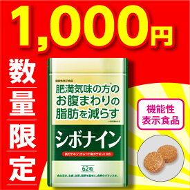 【もったいないセール】【機能性表示食品】 シボナイン 62粒【日本製】【単品/3袋セット 送料無料】 お腹まわり 脂肪 内臓脂肪 皮下脂肪 減らす BMI 高め 茶カテキン ガレート型カテキン 脂質 吸収 ブロック 肥満気味の方 スリム サポート 健康食品 サプリ ギフト 母の日