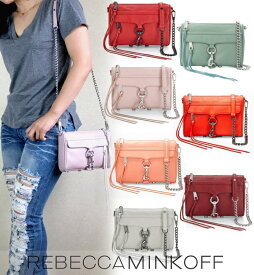 [REBECCA MINKOFF/レベッカミンコフ]MINI M.A.C. CROSSBODY /本革 レザー 2Way ショルダー クラッチ シルバー チェーン バッグ　ファスナー