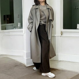 【SALE】Asymmetry capedesign ウールロングコート/ブラック グレー ベージュ