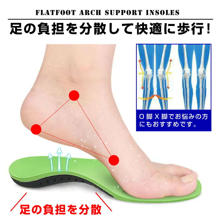 楽天市場 インソール 扁平足 アーチサポート 土踏まず スポーツ 衝撃吸収 偏平足 アーチ型 中敷き O脚 X脚 足底筋膜炎 Em Market 楽天市場店