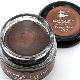 【公式】EMAJINY Chocolate Brown C27 エマジニーチョコレートブラウン ヘアカラーワックス 濃茶 36g 【日本製】【無香料】 ヘアワックス ヘアーワックス ブラウン ヘアカラー 髪染め 1日だけ セルフ インナーカラー おしゃれ カラーリング ローライト ワンポイント