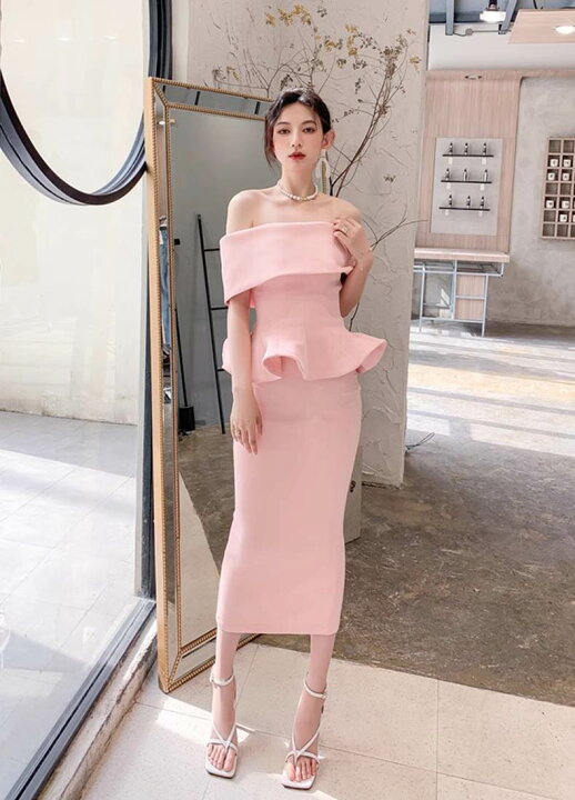 楽天市場】ドレス パーティードレス パーティドレス ミモレ丈ドレス 膝  