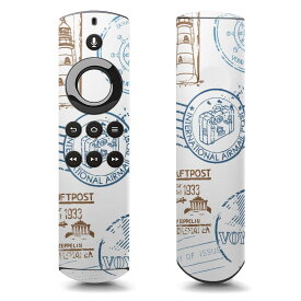 Fire TV Stick 第1世代 リモコン用 全面 スキンシール Amazonビデオ Alexa フル 背面 側面 正面 液晶 ステッカー ケース 保護シール 人気 000183 ハンコ　英字