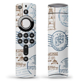 Fire TV Stick 第2世代 リモコン専用スキンシール Amazonビデオ Alexa 全面 フル 背面 正面 液晶 ステッカー ケース 保護シール 人気 000183 ハンコ　英字