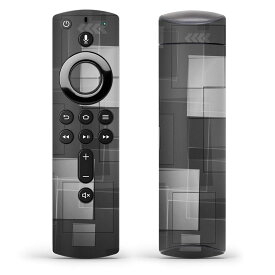 Fire TV Stick 第2世代 リモコン専用スキンシール Amazonビデオ Alexa 全面 フル 背面 正面 液晶 ステッカー ケース 保護シール 人気 000306 モノクロ　タイル　市松模様