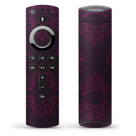 Fire TV Stick 第2世代 リモコン専用スキンシール Amazonビデオ Alexa 全面 フル 背面 正面 液晶 ステッカー ケース 保護シール 人気 003754 模様　エレガント　紫