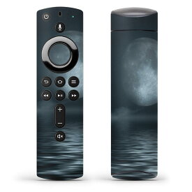Fire TV Stick 第2世代 リモコン専用スキンシール Amazonビデオ Alexa 全面 フル 背面 正面 液晶 ステッカー ケース 保護シール 人気 006034 海　夜　月