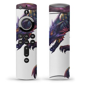 Fire TV Stick 第2世代 リモコン専用スキンシール Amazonビデオ Alexa 全面 フル 背面 正面 液晶 ステッカー ケース 保護シール 人気 009923 恐竜　シンプル