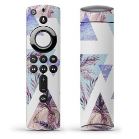 Fire TV Stick 第2世代 リモコン専用スキンシール Amazonビデオ Alexa 全面 フル 背面 正面 液晶 ステッカー ケース 保護シール 人気 012579 三角　南国　水色