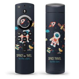 Fire TV Stick 第2世代 リモコン専用スキンシール Amazonビデオ Alexa 全面 フル 背面 正面 液晶 ステッカー ケース 保護シール 人気 013222 宇宙　ロケット