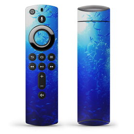 Fire TV Stick 第2世代 リモコン専用スキンシール Amazonビデオ Alexa 全面 フル 背面 正面 液晶 ステッカー ケース 保護シール 人気 014561 海　深海　写真