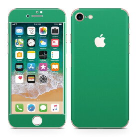 iPhone7 対応 アイフォン 全面スキンシール フル 背面 側面 正面 液晶 スマホケース ステッカー スマホカバー ケース 保護シール スマホ スマートフォン 人気 012239 緑　単色　シンプル