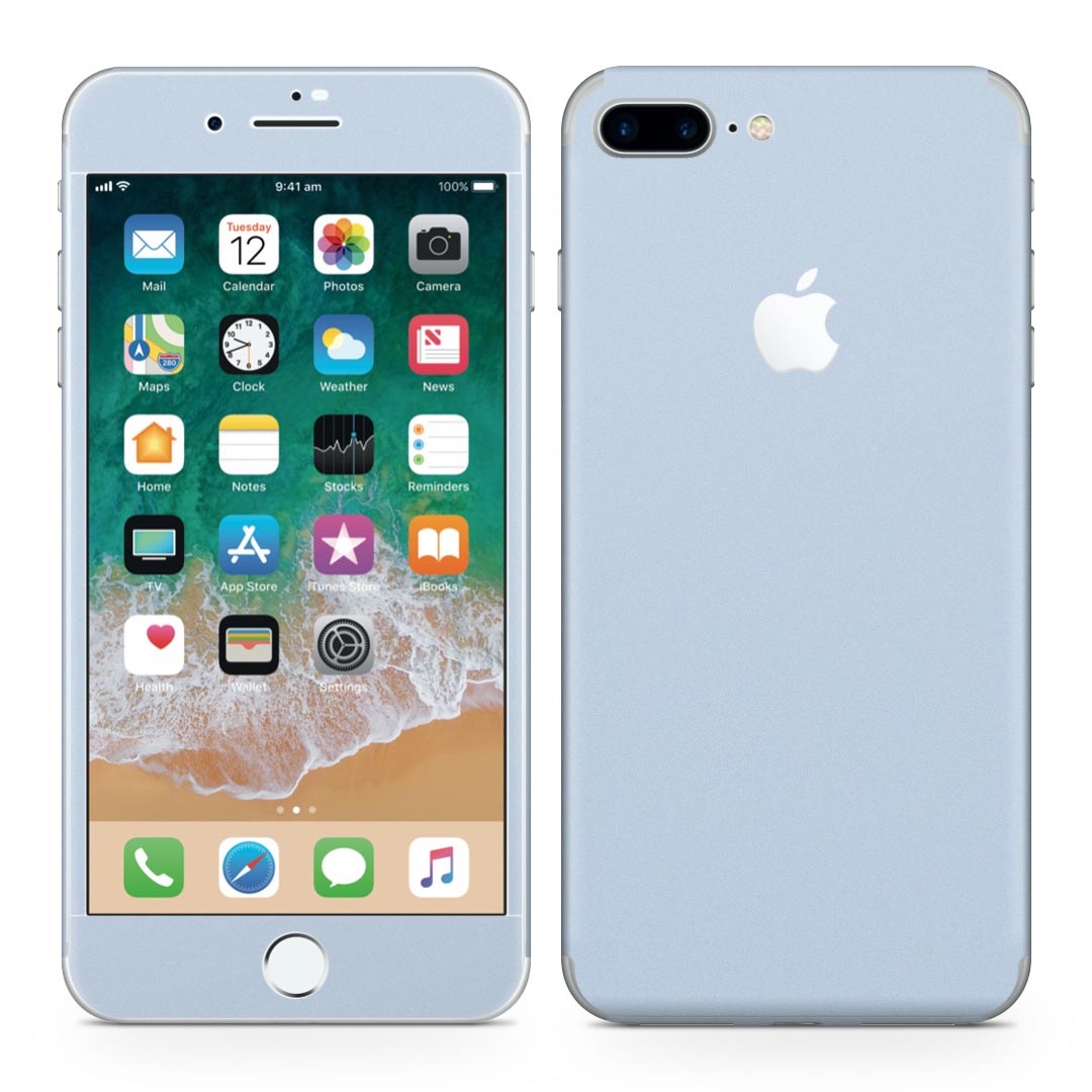 iPhone8 Plus 対応 アイフォン 全面スキンシール フル 背面 側面 正面 液晶 スマホケース ステッカー スマホカバー ケース 保護シール スマホ スマートフォン 人気   009004 シンプル　無地　青