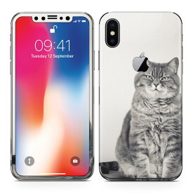 iPhoneX 対応 アイフォン テン 全面スキンシール フル 背面 側面 正面 液晶 スマホケース ステッカー スマホカバー ケース 保護シール スマホ スマートフォン 人気 002901 猫　動物　写真